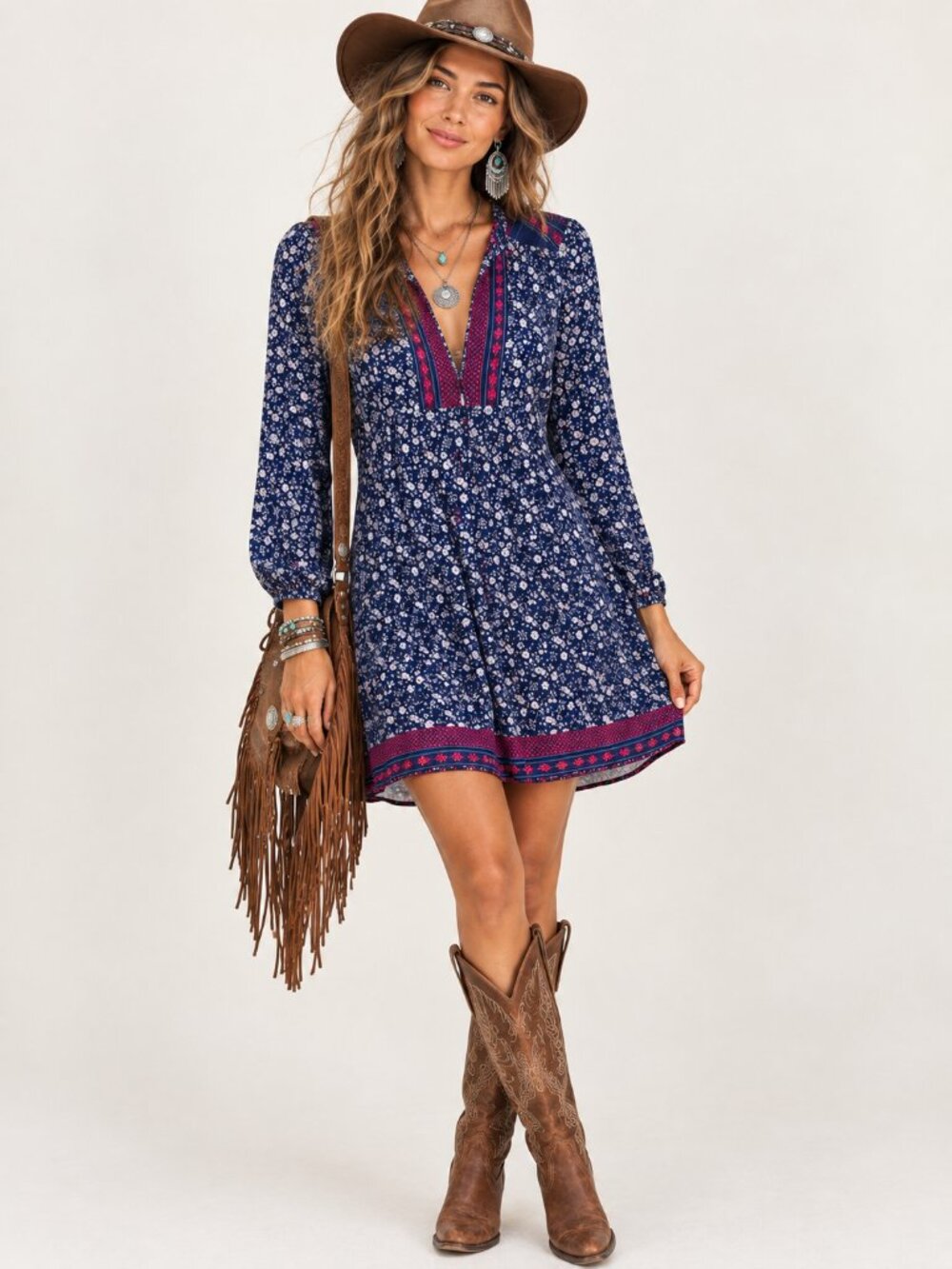 GAP Women’s Blue White & Pink Floral Mini Dress Y2K Boho Coastal Whimsical XS